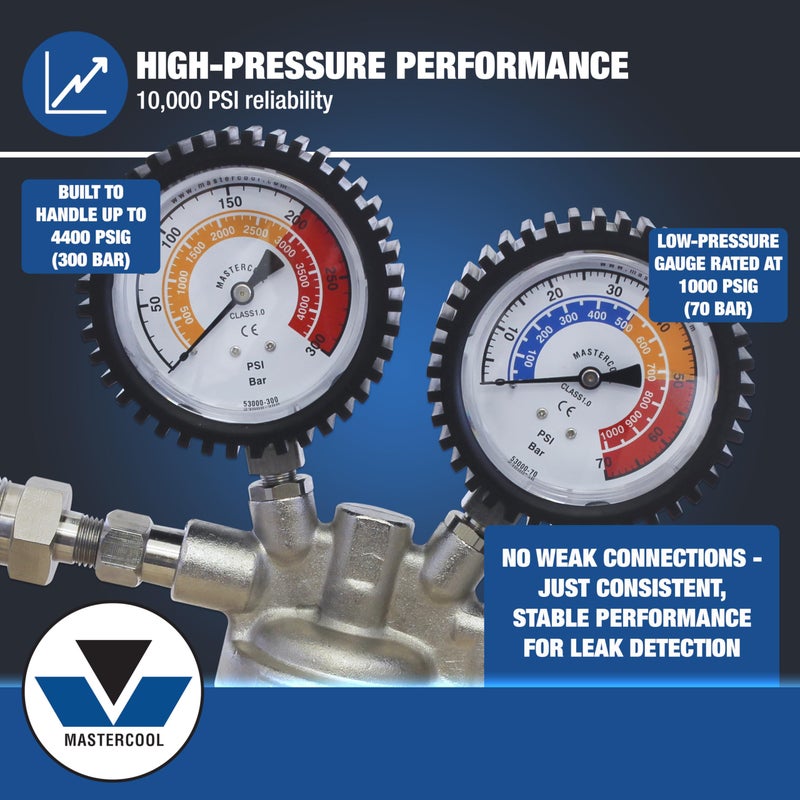 Mastercool 53001 Nitrogen Pressure Regulator | Professional-Grade | HVAC & Automotive Leak Testing | 1/4â€ SAE Flare Outlet | 10,000 PSI | Durable & Reliable - Image 3